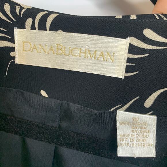 Dana Buchman Black Cream Patterned Blazer Evening Jacket Sz 10 - Picture 9 of 9